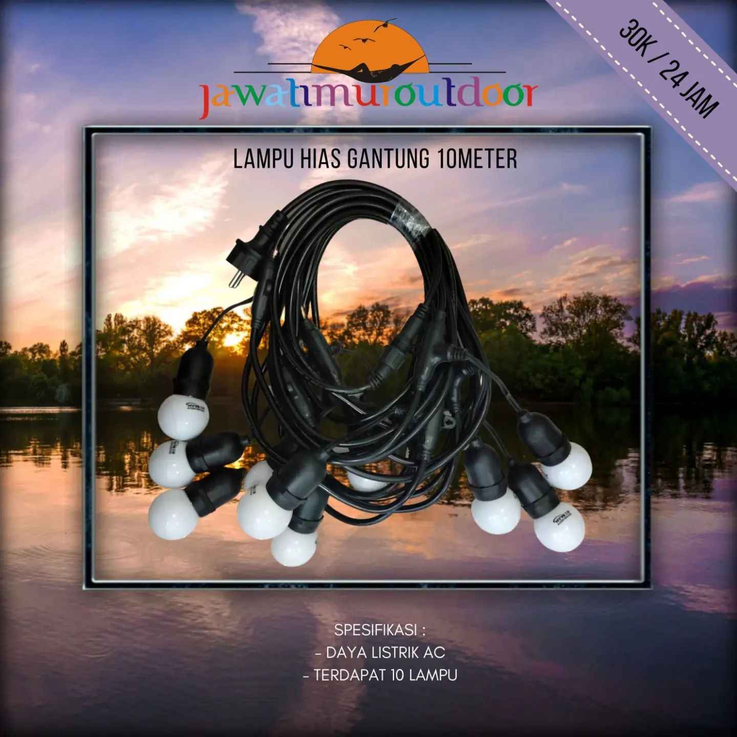 Sewa Lampu Hias Gantung 10M di Malang Jawa Timur Outdoor