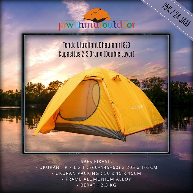 Sewa Tenda Dome Ultralight Kapasitas 2-3 Orang Double Layer di Malang