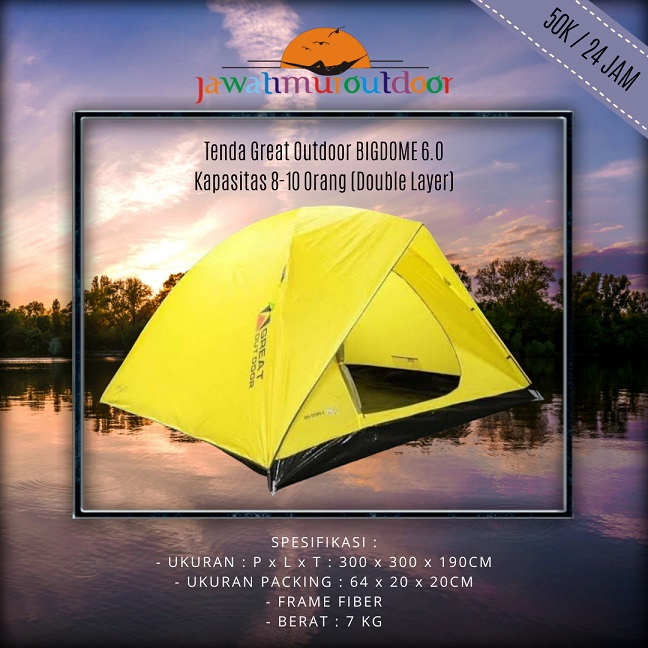 Sewa Tenda Camping Kapasitas 8-10 Orang Double Layer di Malang