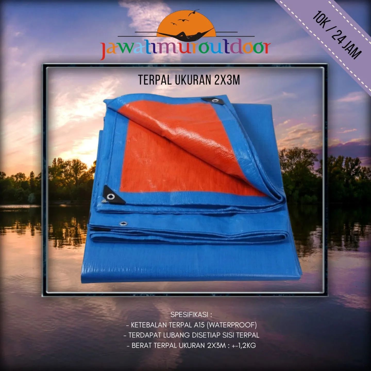 Sewa Terpal Waterproof ukuran 2x3M untuk Petualangan Anda